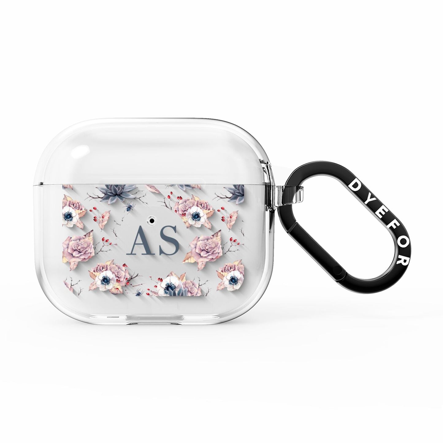 Personalised Halloween Floral AirPods Clear Case 3rd Gen