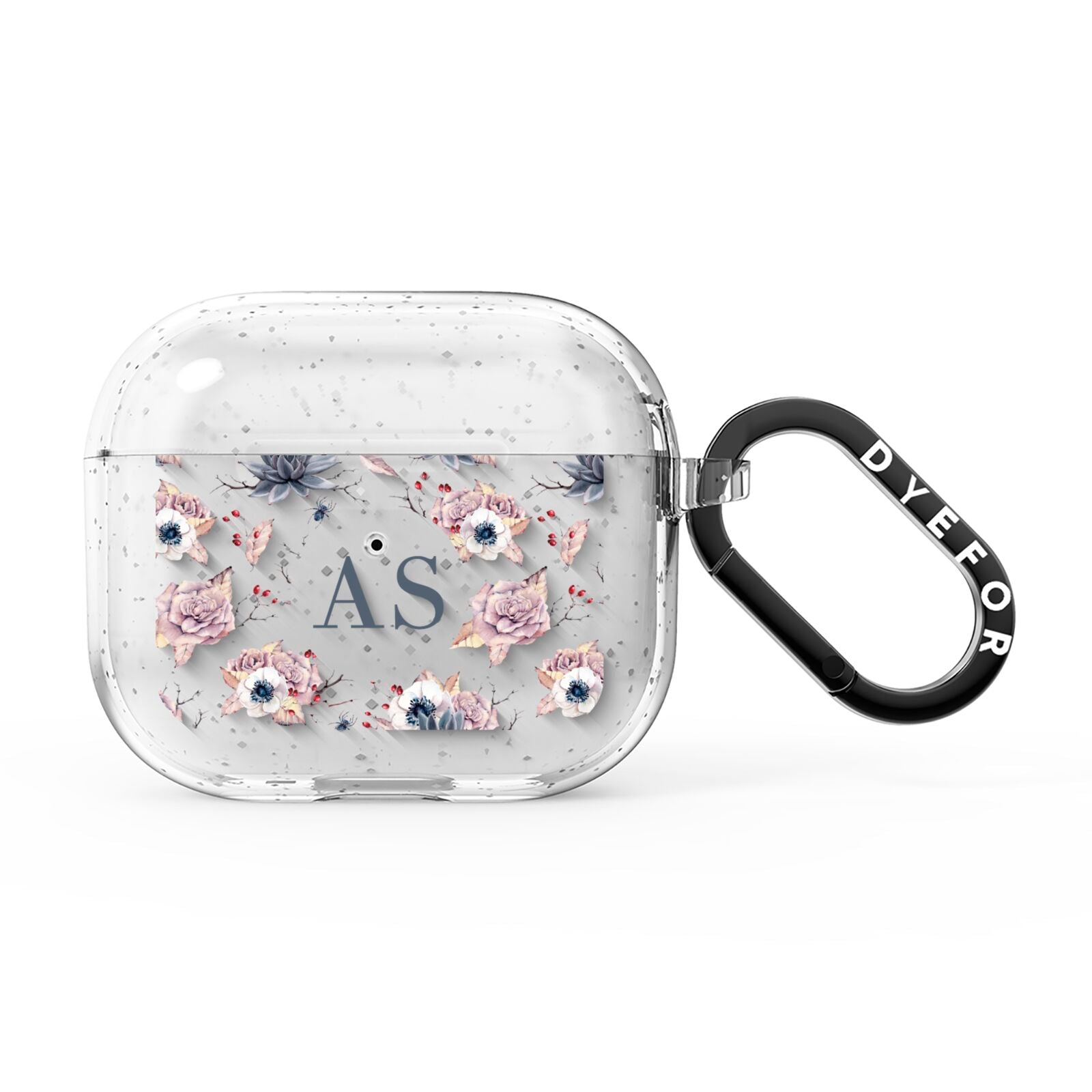 Personalised Halloween Floral AirPods Glitter Case 3rd Gen