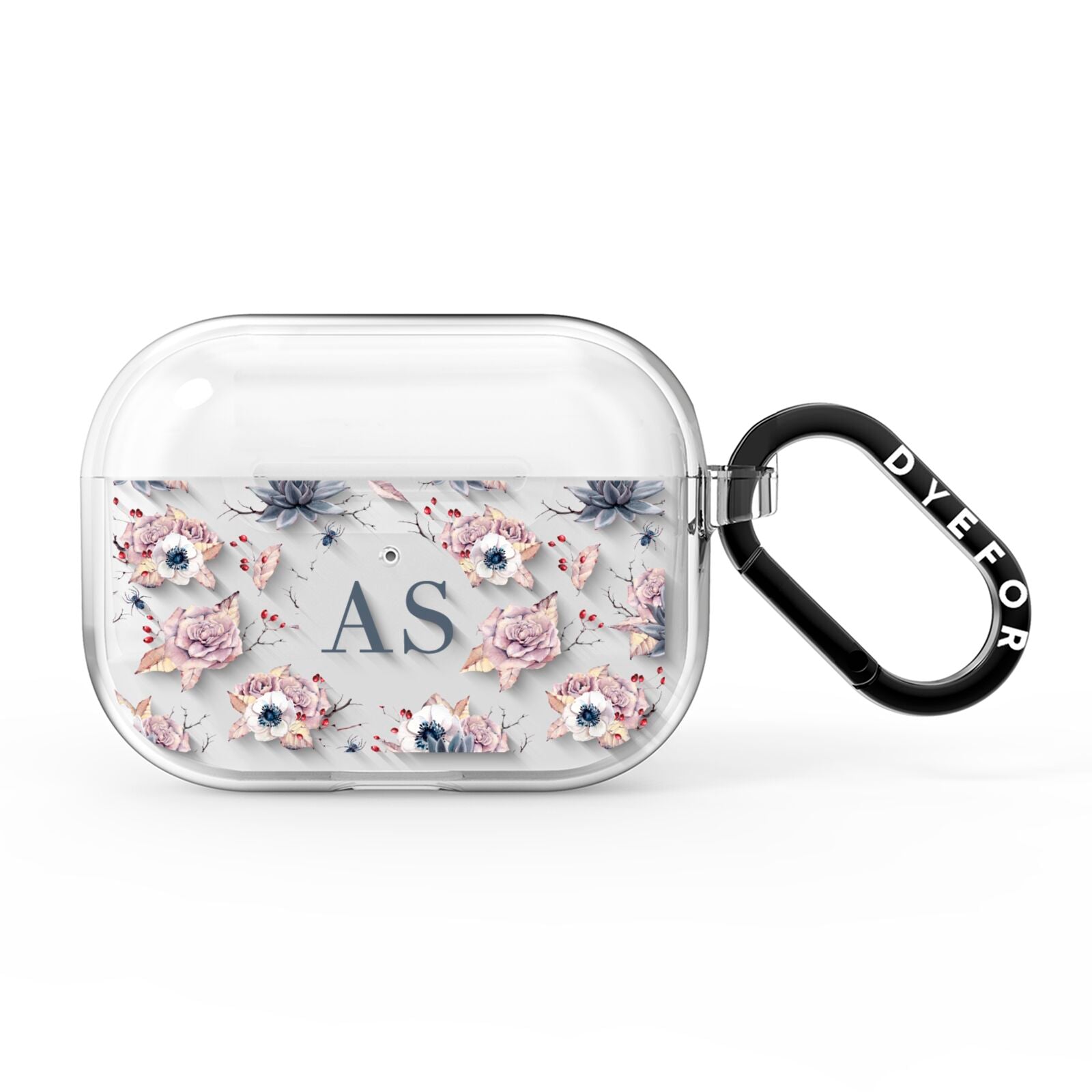 Personalised Halloween Floral AirPods Pro Clear Case