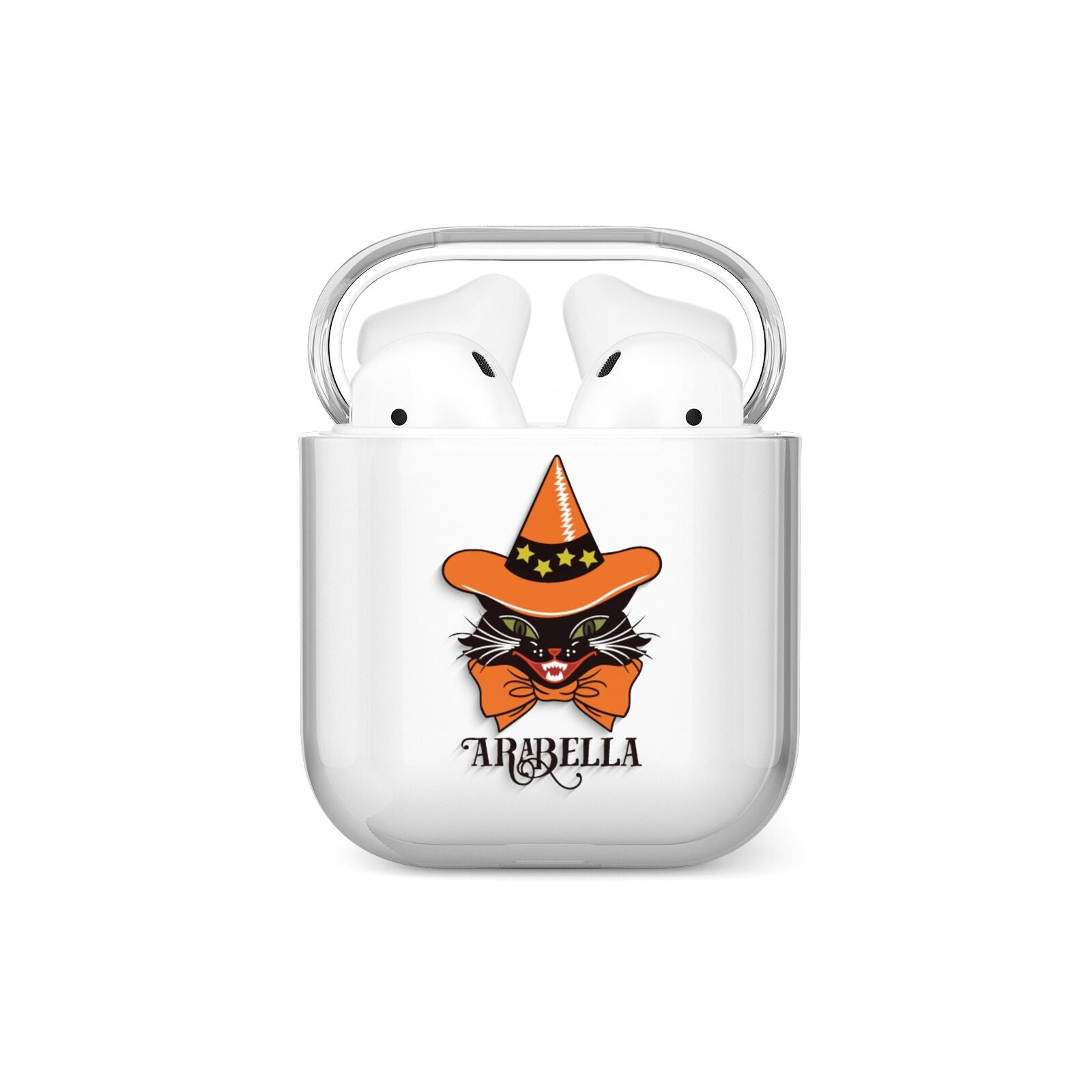 Personalised Halloween Hat Cat AirPods Case