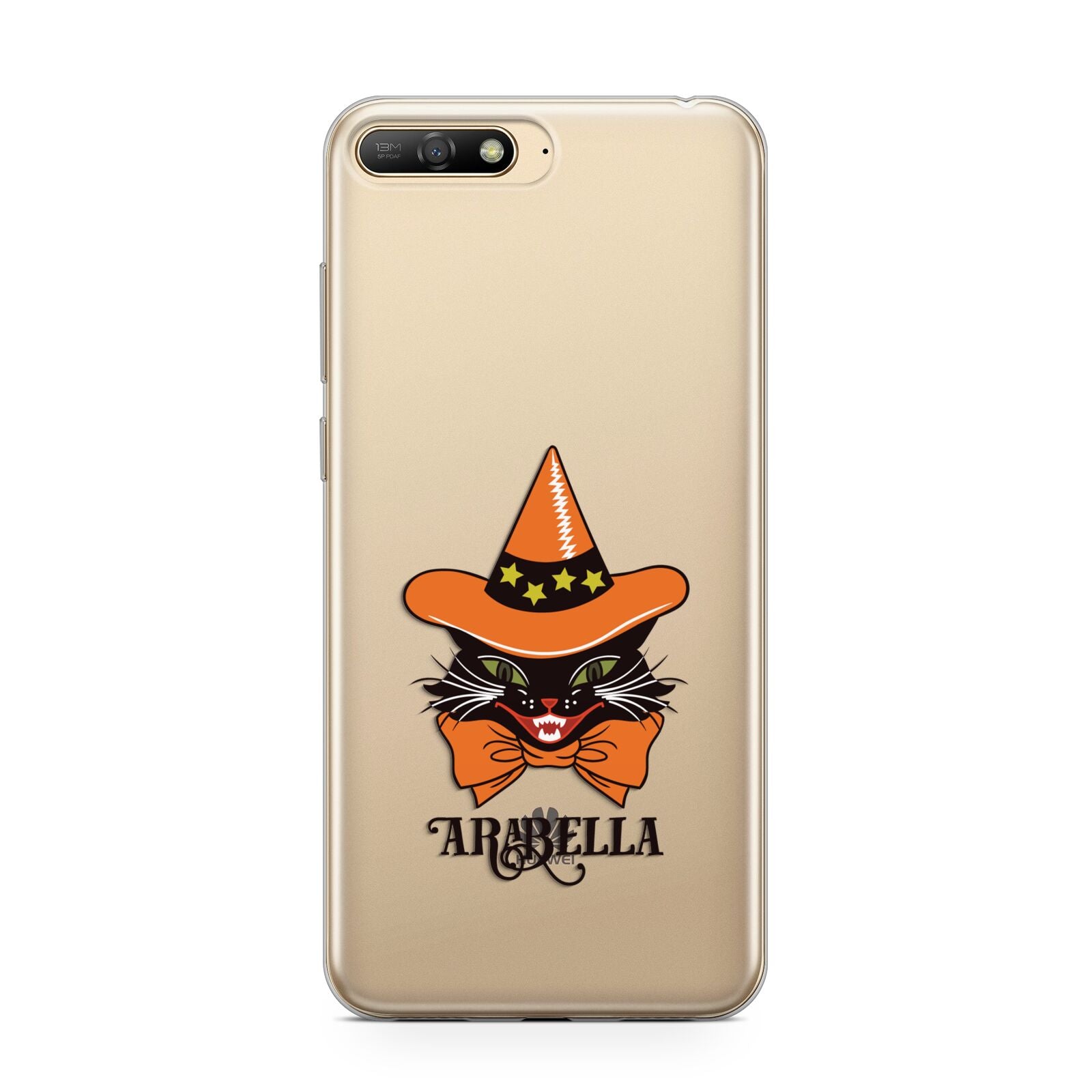 Personalised Halloween Hat Cat Huawei Y6 2018