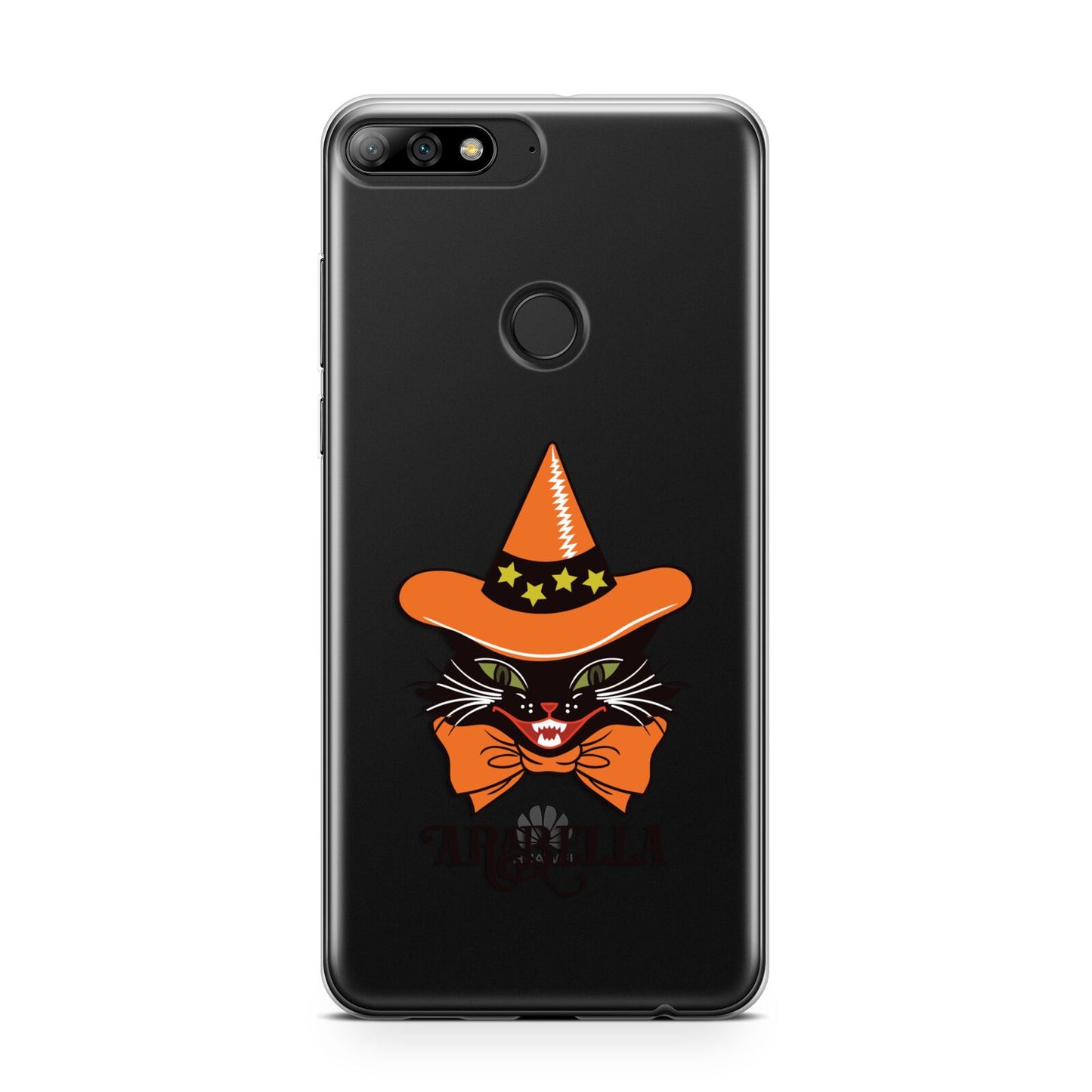 Personalised Halloween Hat Cat Huawei Y7 2018