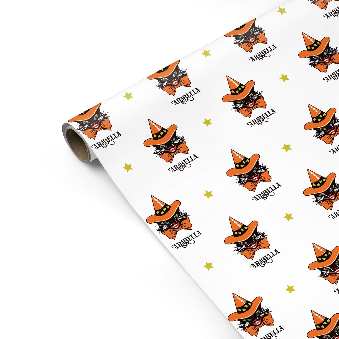 Personalised Halloween Hat Cat Personalised Gift Wrap