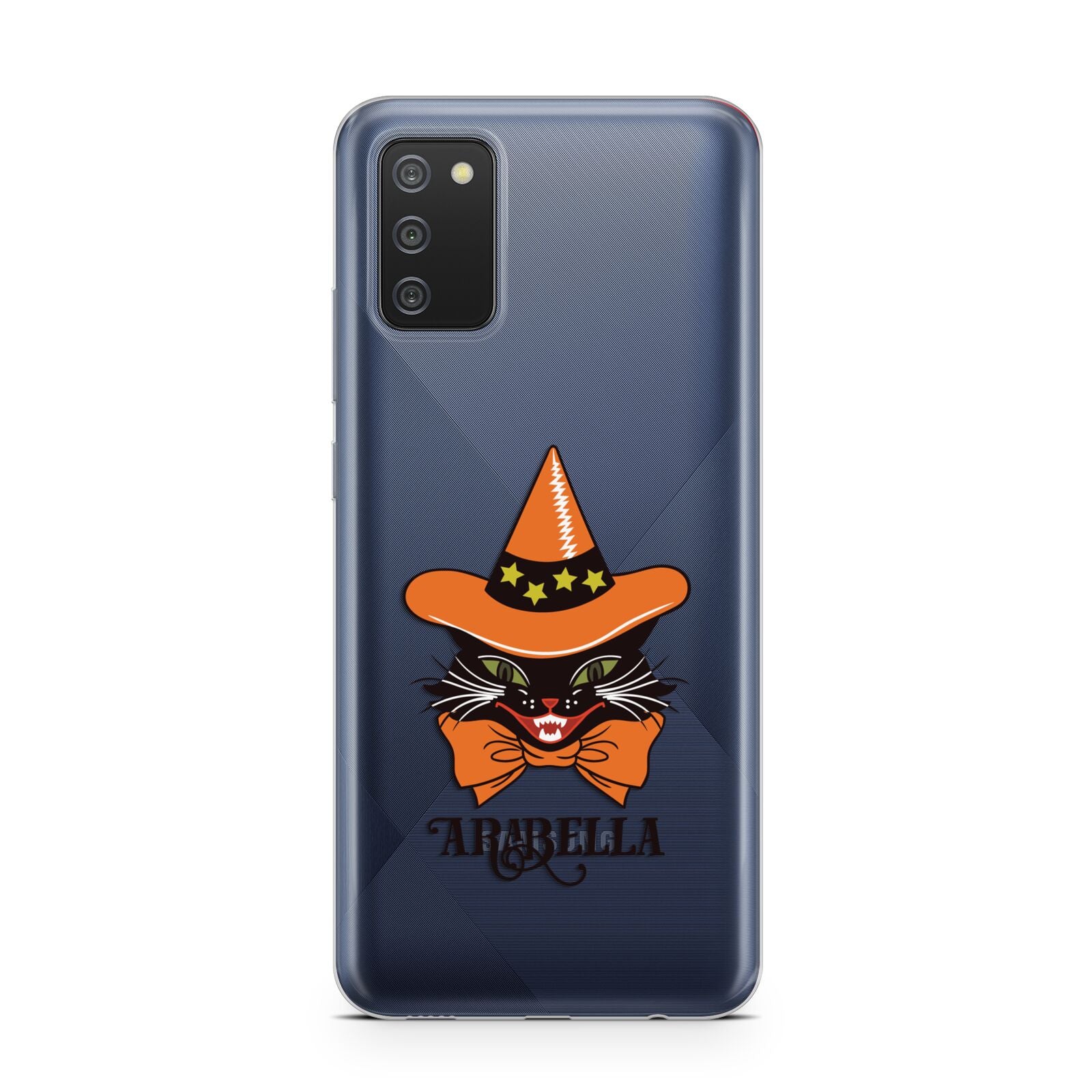 Personalised Halloween Hat Cat Samsung A02s Case