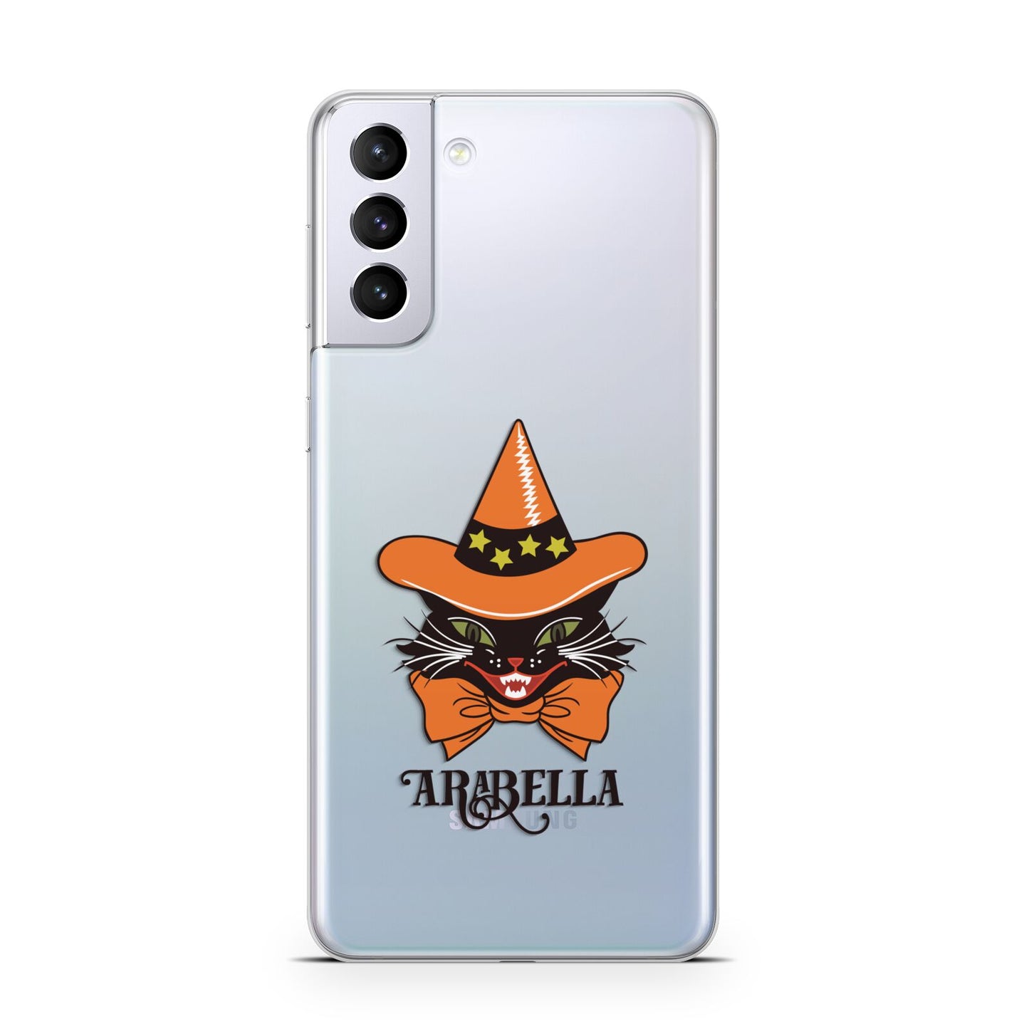 Personalised Halloween Hat Cat Samsung S21 Plus Case