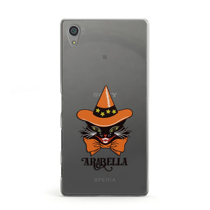 Personalised Halloween Hat Cat Sony Xperia Case