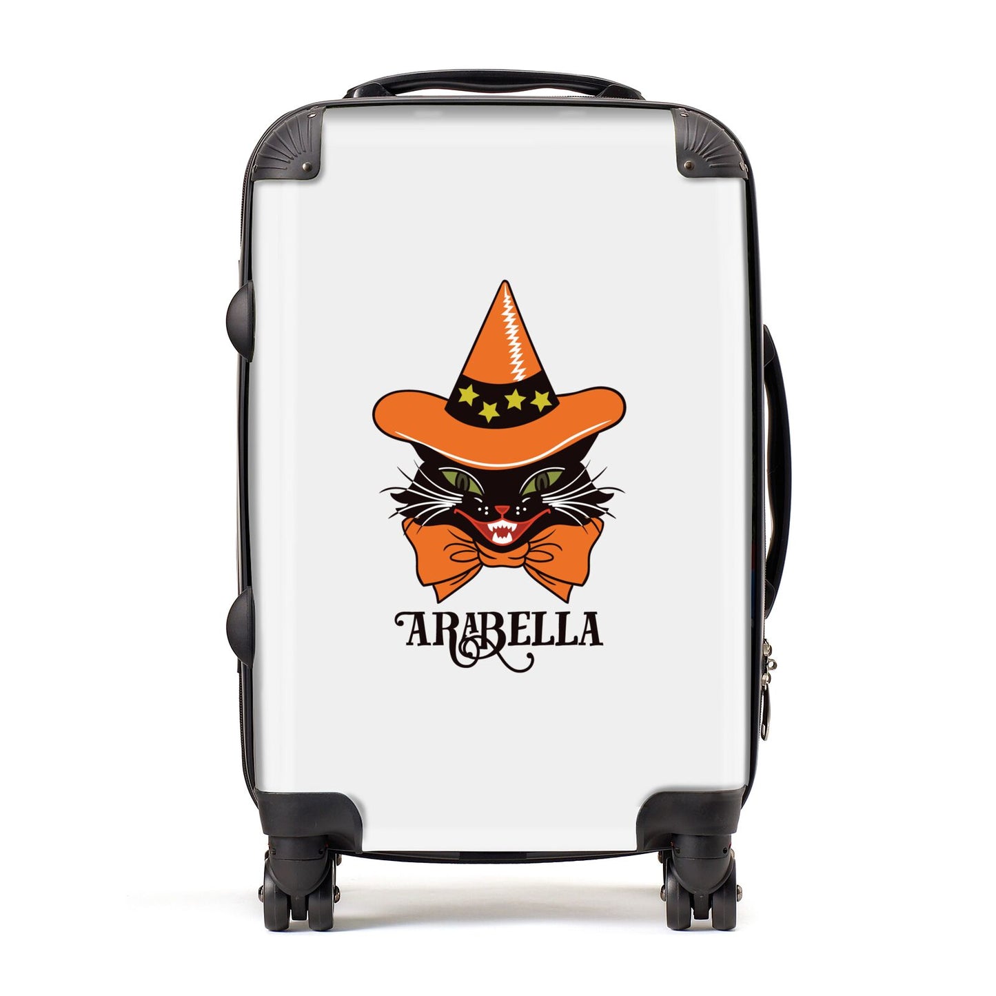 Personalised Halloween Hat Cat Suitcase