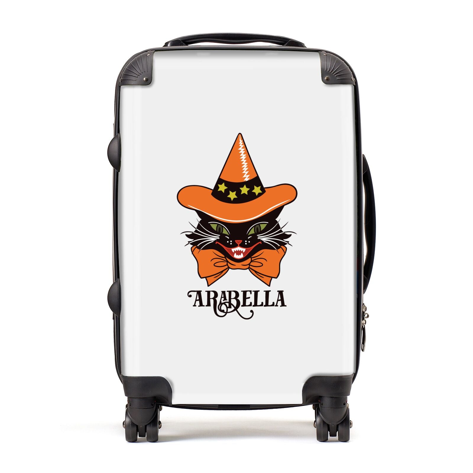 Personalised Halloween Hat Cat Suitcase