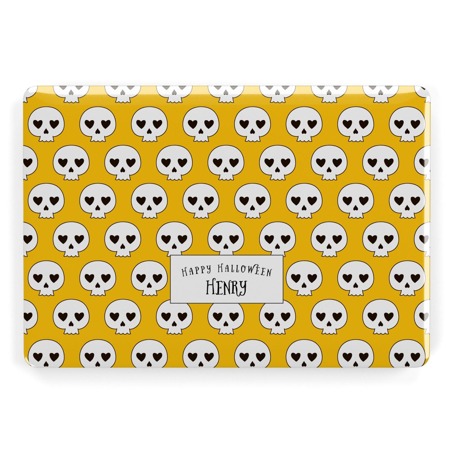 Personalised Halloween Heart Skulls Apple MacBook Case