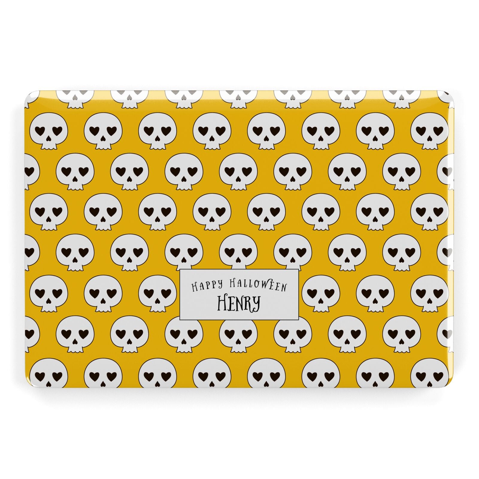 Personalised Halloween Heart Skulls Apple MacBook Case