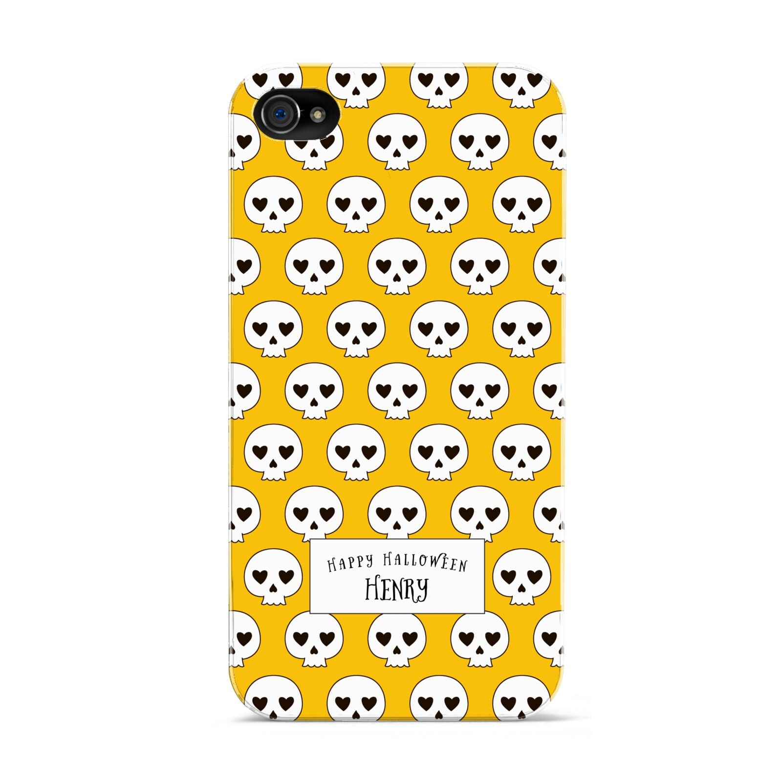 Personalised Halloween Heart Skulls Apple iPhone 4s Case