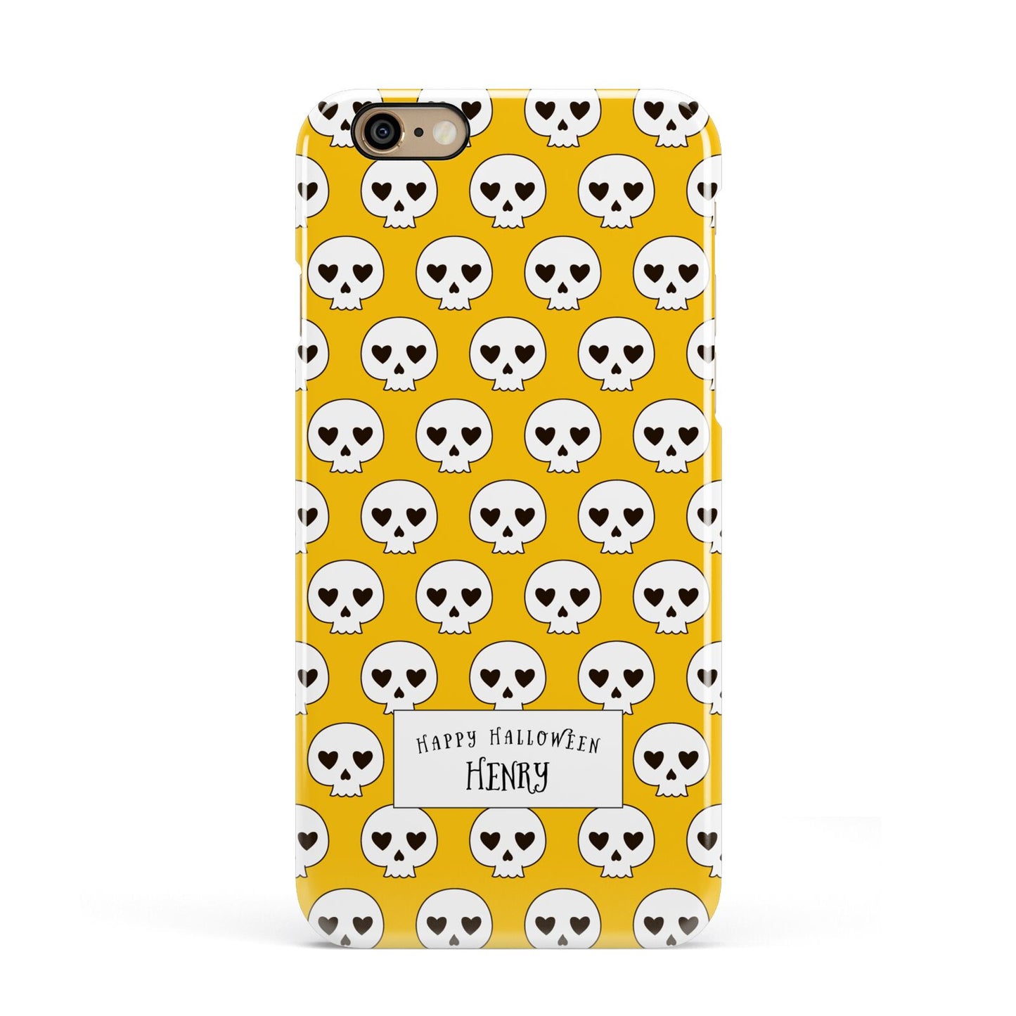 Personalised Halloween Heart Skulls Apple iPhone 6 3D Snap Case