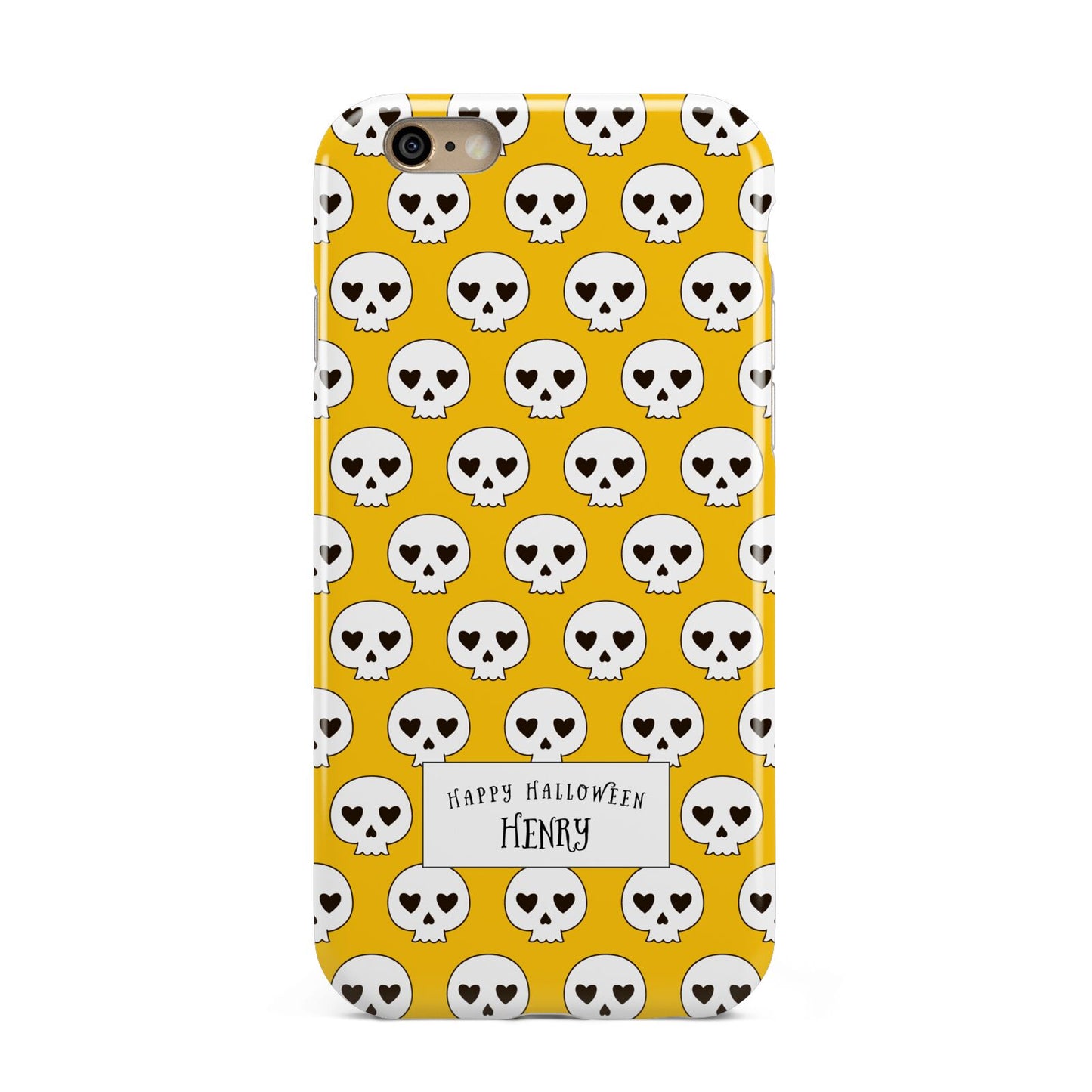 Personalised Halloween Heart Skulls Apple iPhone 6 3D Tough Case