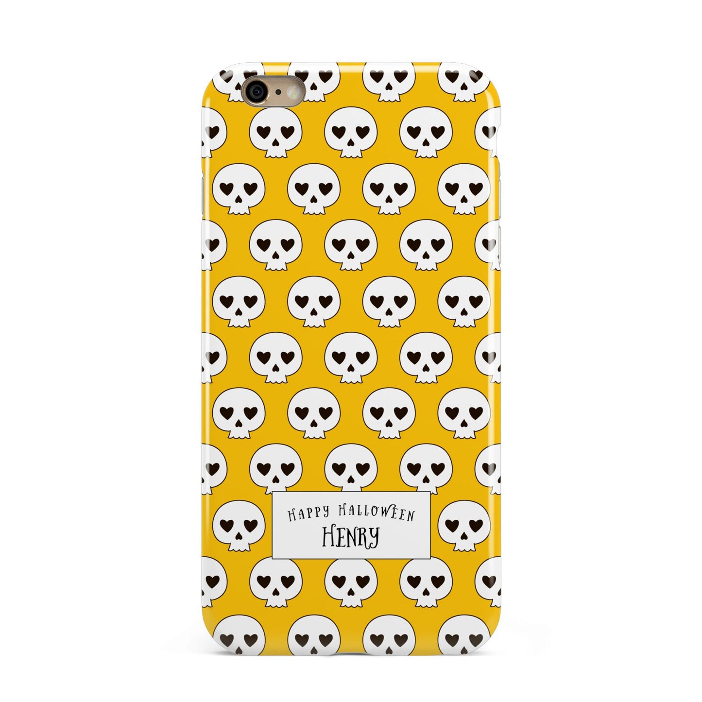 Personalised Halloween Heart Skulls Apple iPhone 6 Plus 3D Tough Case