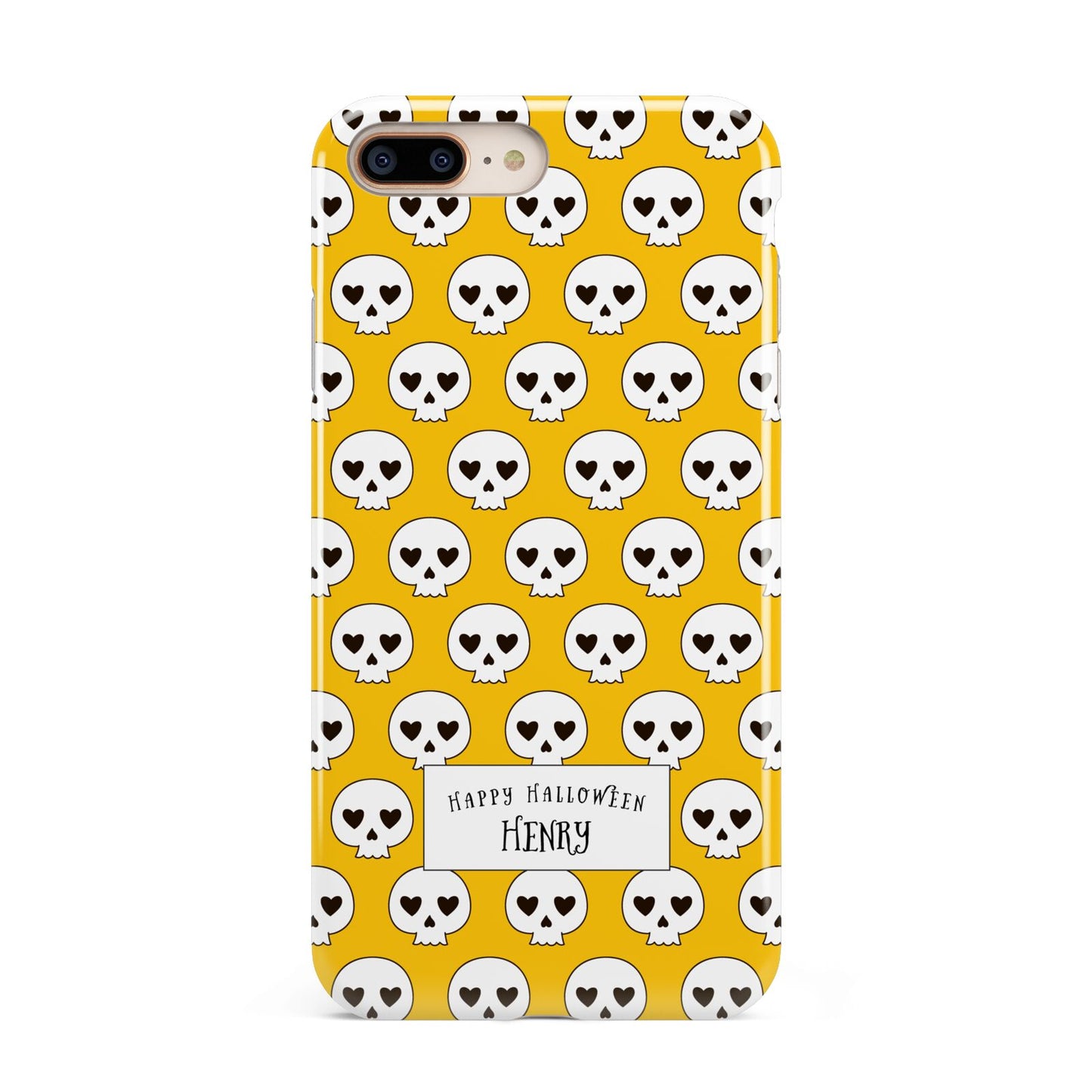 Personalised Halloween Heart Skulls Apple iPhone 7 8 Plus 3D Tough Case