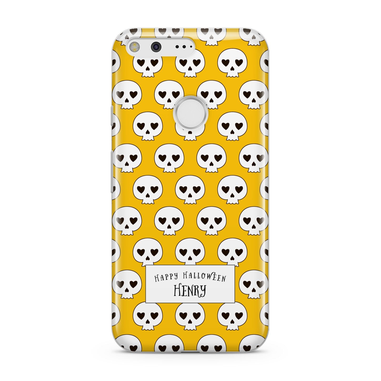 Personalised Halloween Heart Skulls Google Pixel Case