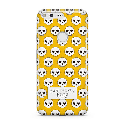 Personalised Halloween Heart Skulls Google Pixel Case