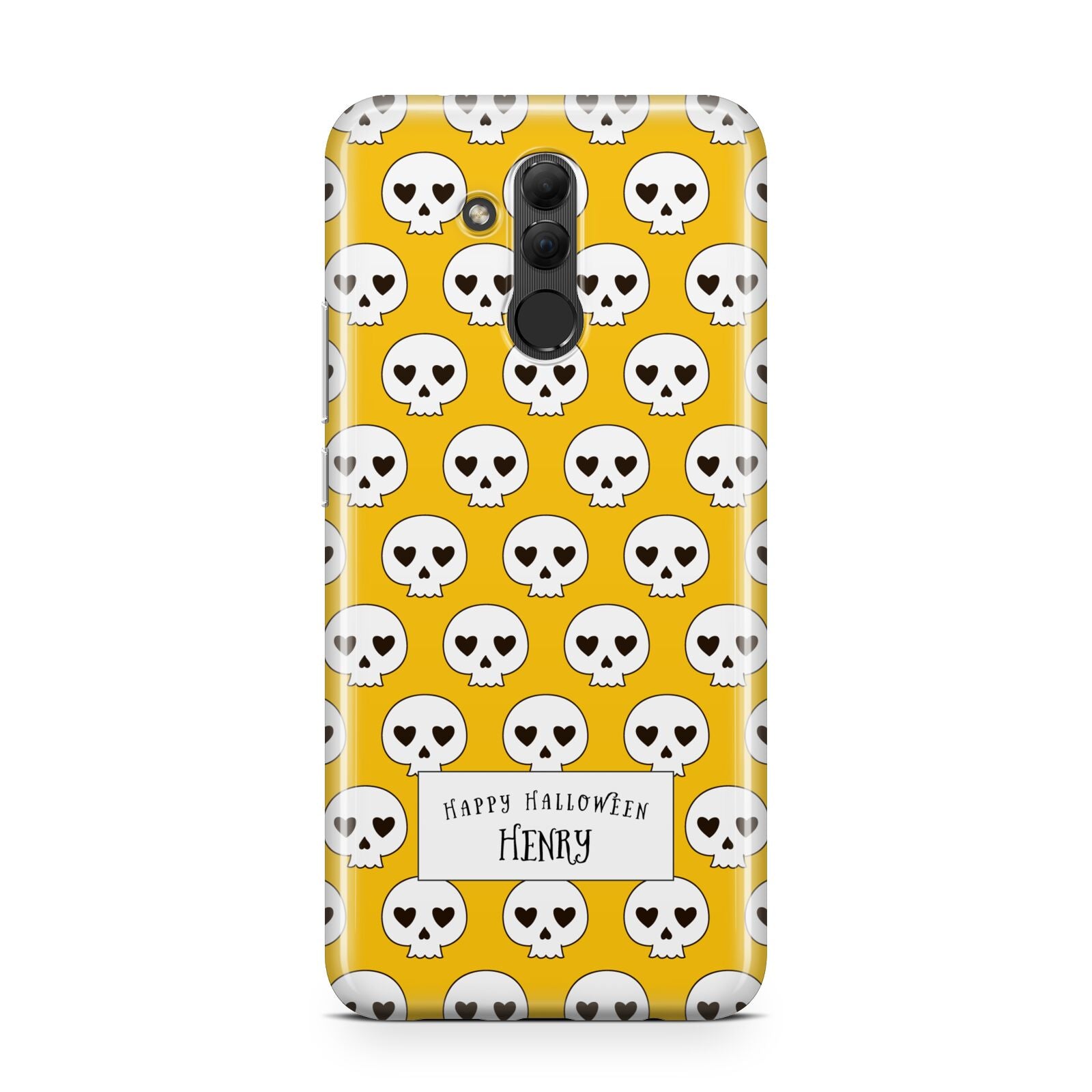 Personalised Halloween Heart Skulls Huawei Mate 20 Lite