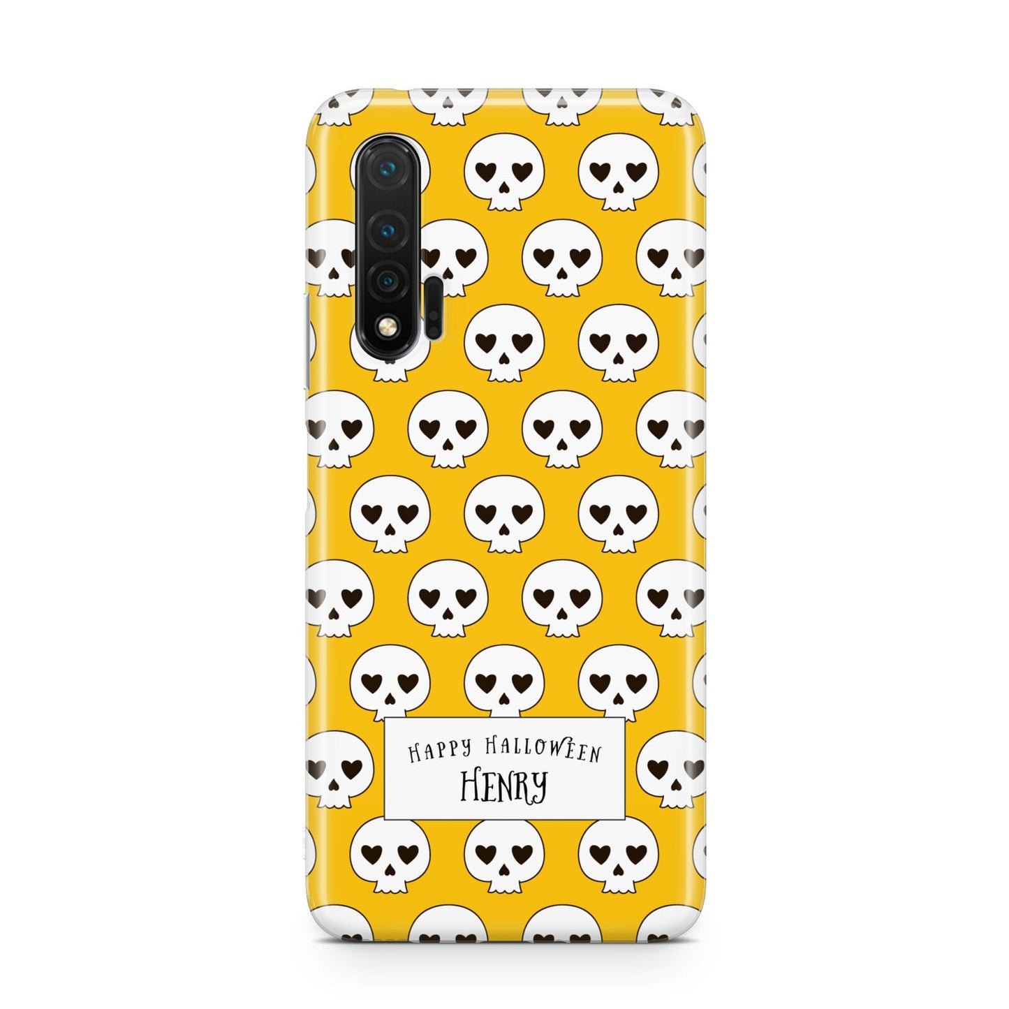 Personalised Halloween Heart Skulls Huawei Nova 6 Phone Case