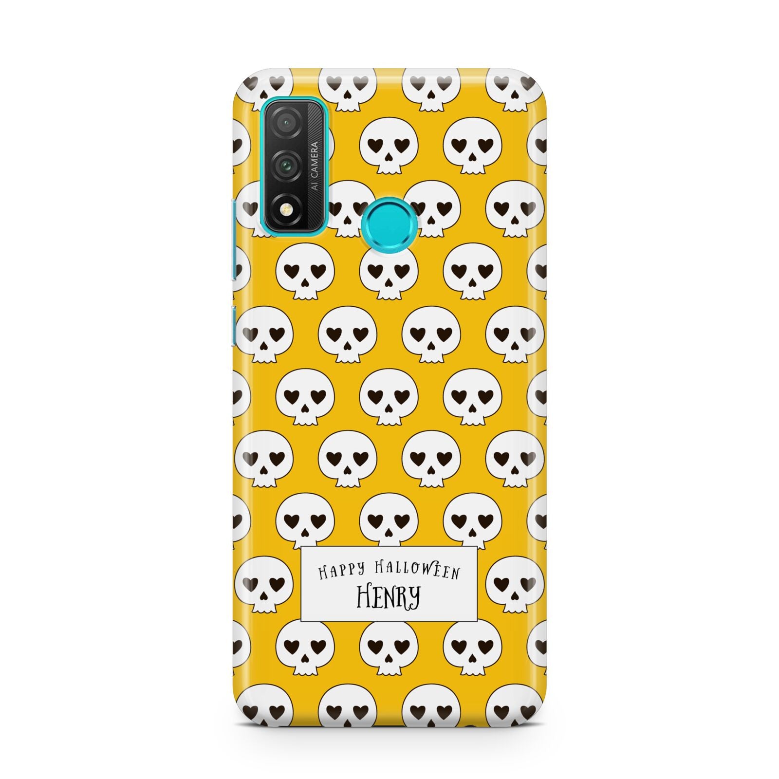 Personalised Halloween Heart Skulls Huawei P Smart 2020