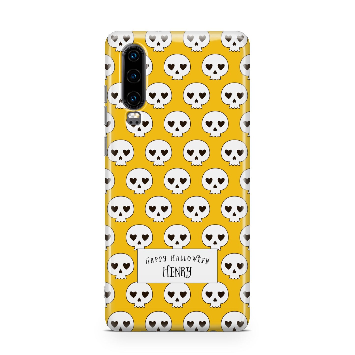 Personalised Halloween Heart Skulls Huawei P30 Phone Case