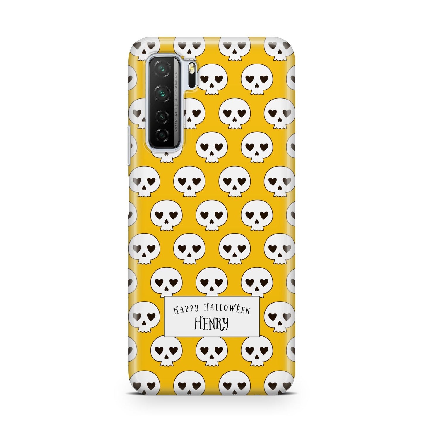 Personalised Halloween Heart Skulls Huawei P40 Lite 5G Phone Case