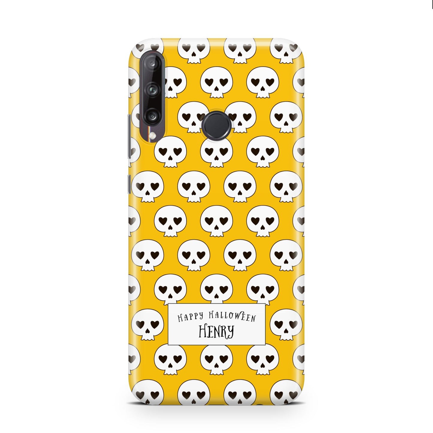 Personalised Halloween Heart Skulls Huawei P40 Lite E Phone Case