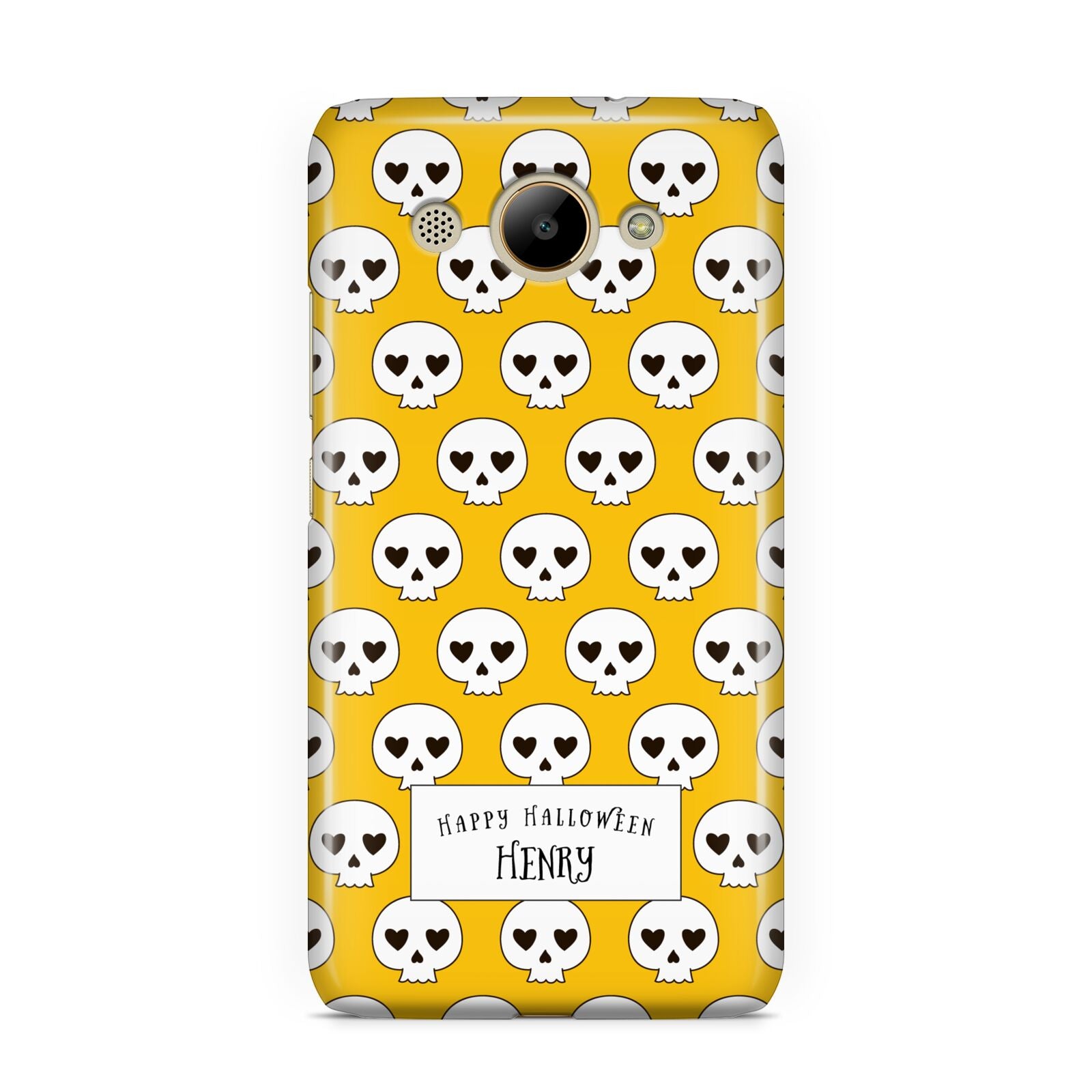 Personalised Halloween Heart Skulls Huawei Y3 2017