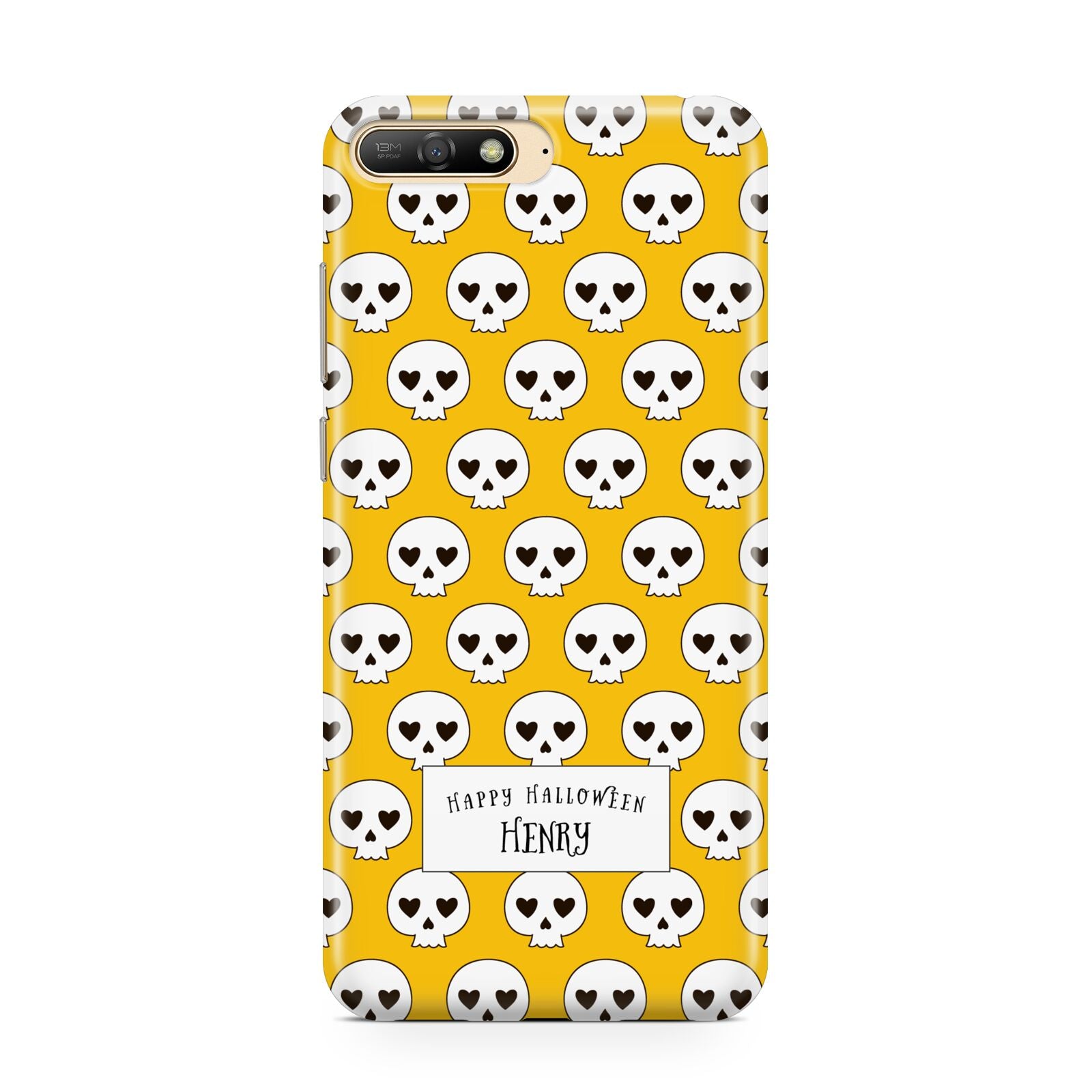 Personalised Halloween Heart Skulls Huawei Y6 2018