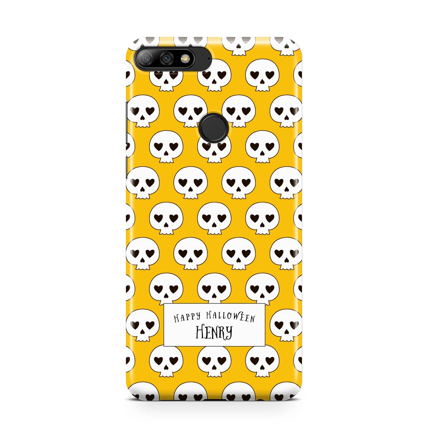 Personalised Halloween Heart Skulls Huawei Y7 2018