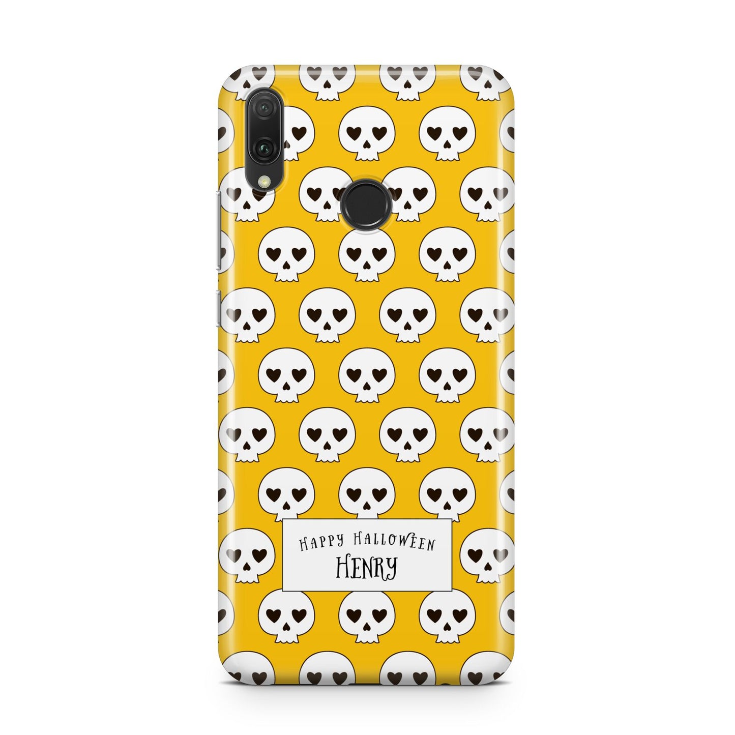 Personalised Halloween Heart Skulls Huawei Y9 2019