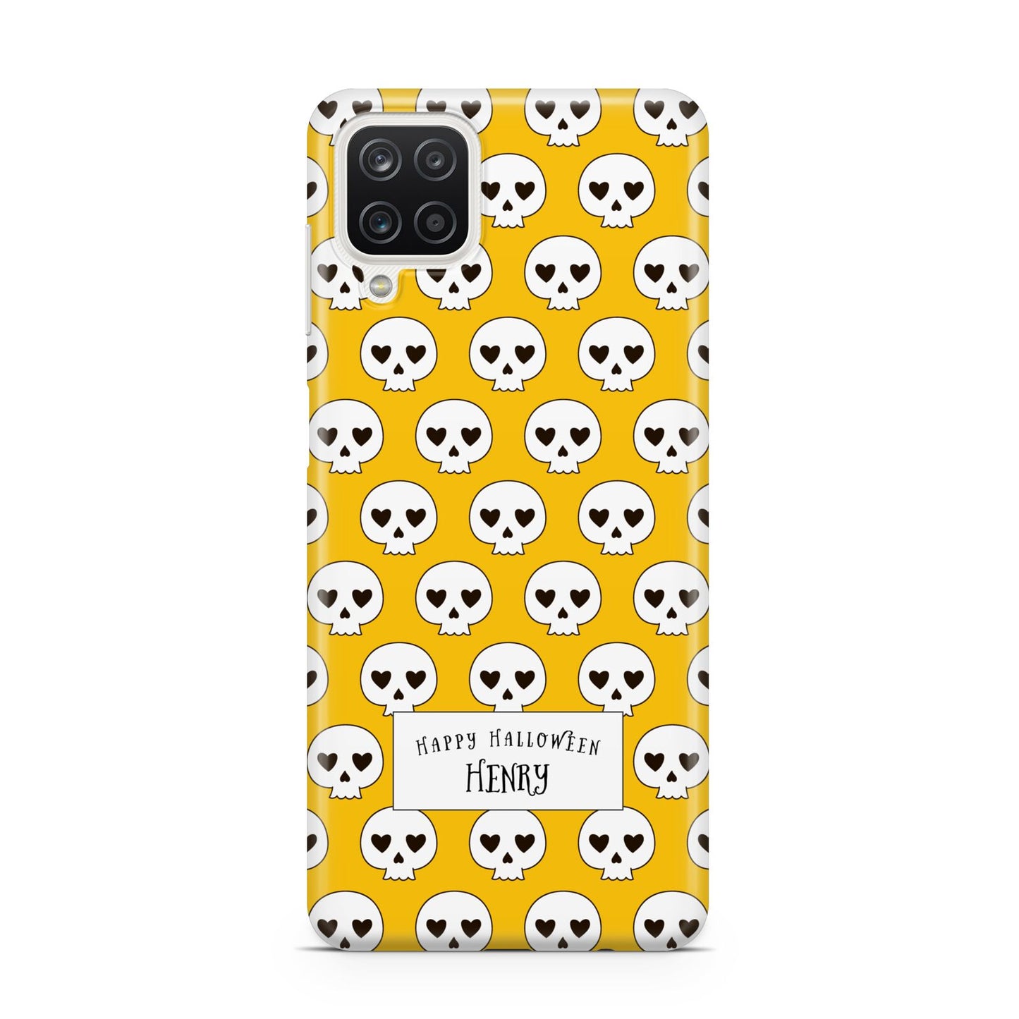 Personalised Halloween Heart Skulls Samsung A12 Case