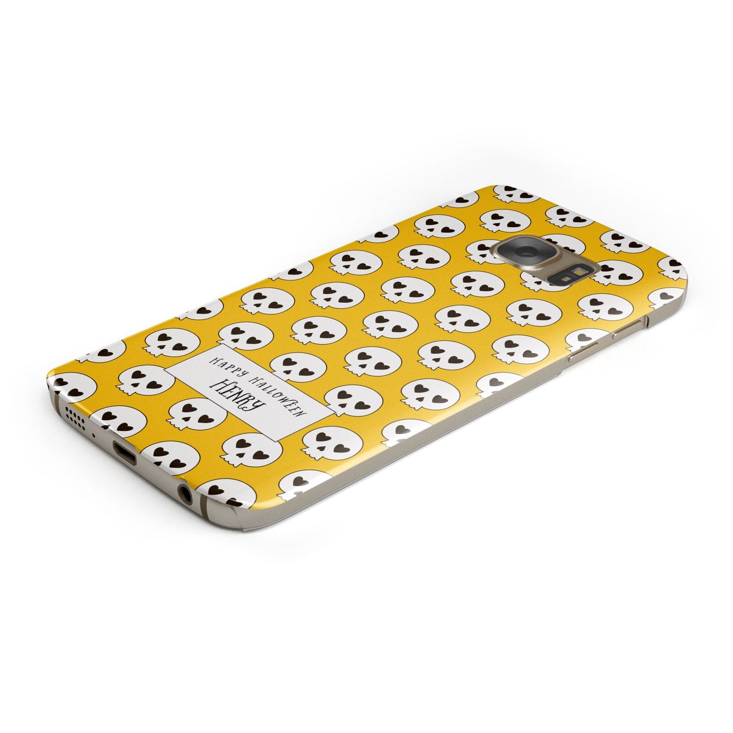 Personalised Halloween Heart Skulls Samsung Galaxy Case Bottom Cutout