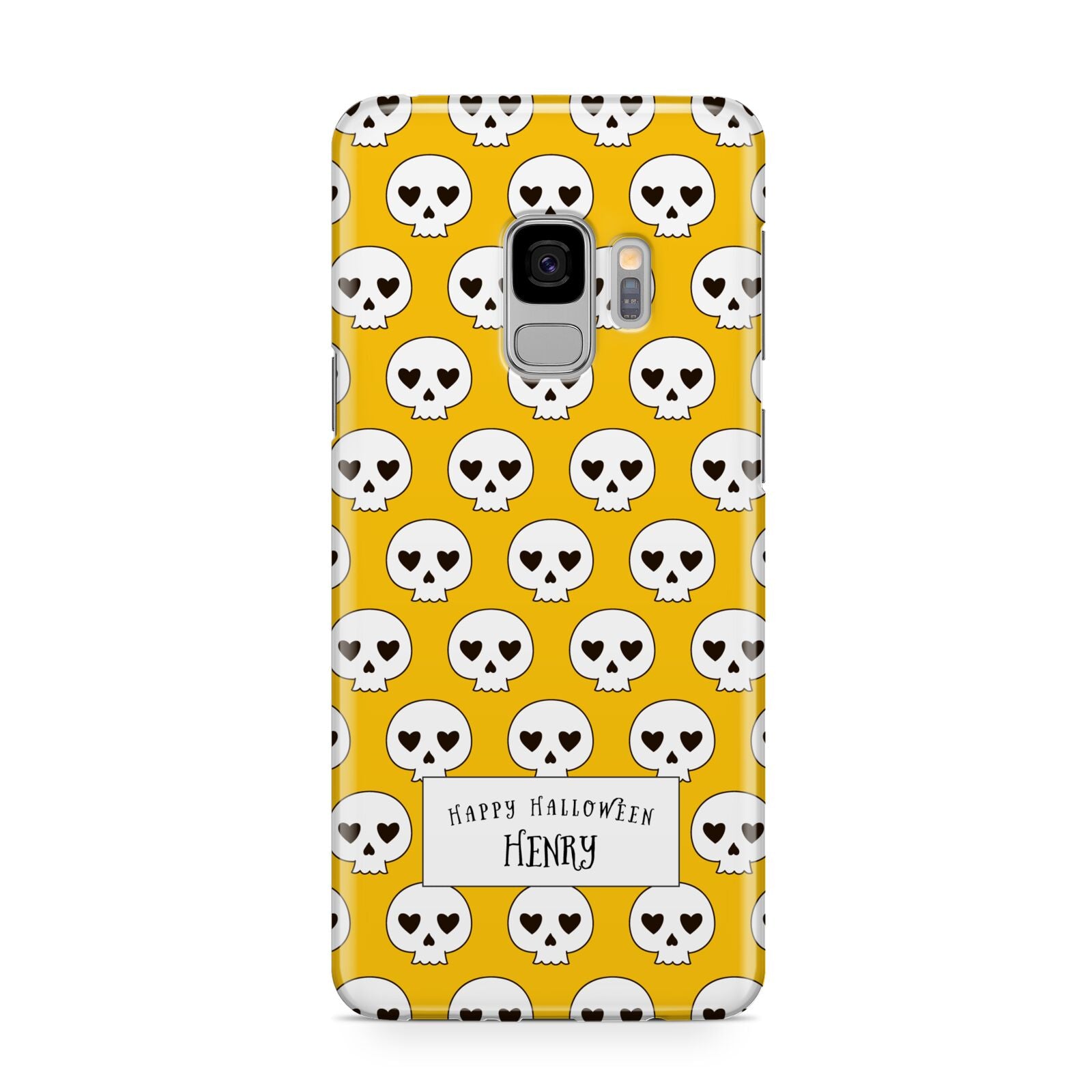 Personalised Halloween Heart Skulls Samsung Galaxy S9 Case