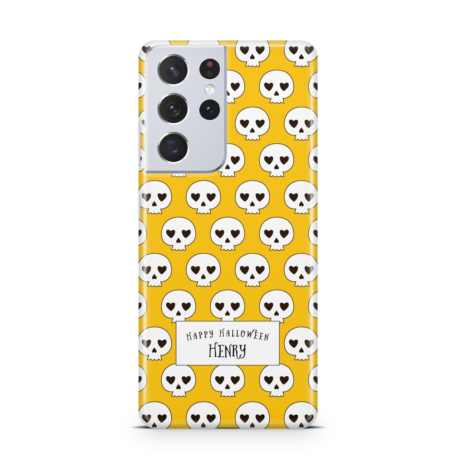 Personalised Halloween Heart Skulls Samsung S21 Ultra Case