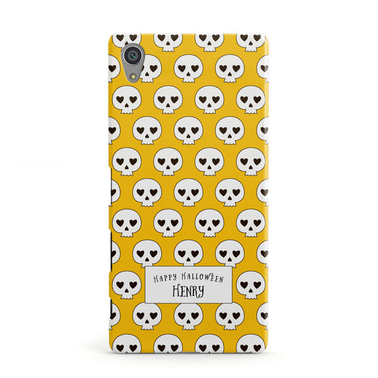 Personalised Halloween Heart Skulls Sony Xperia Case