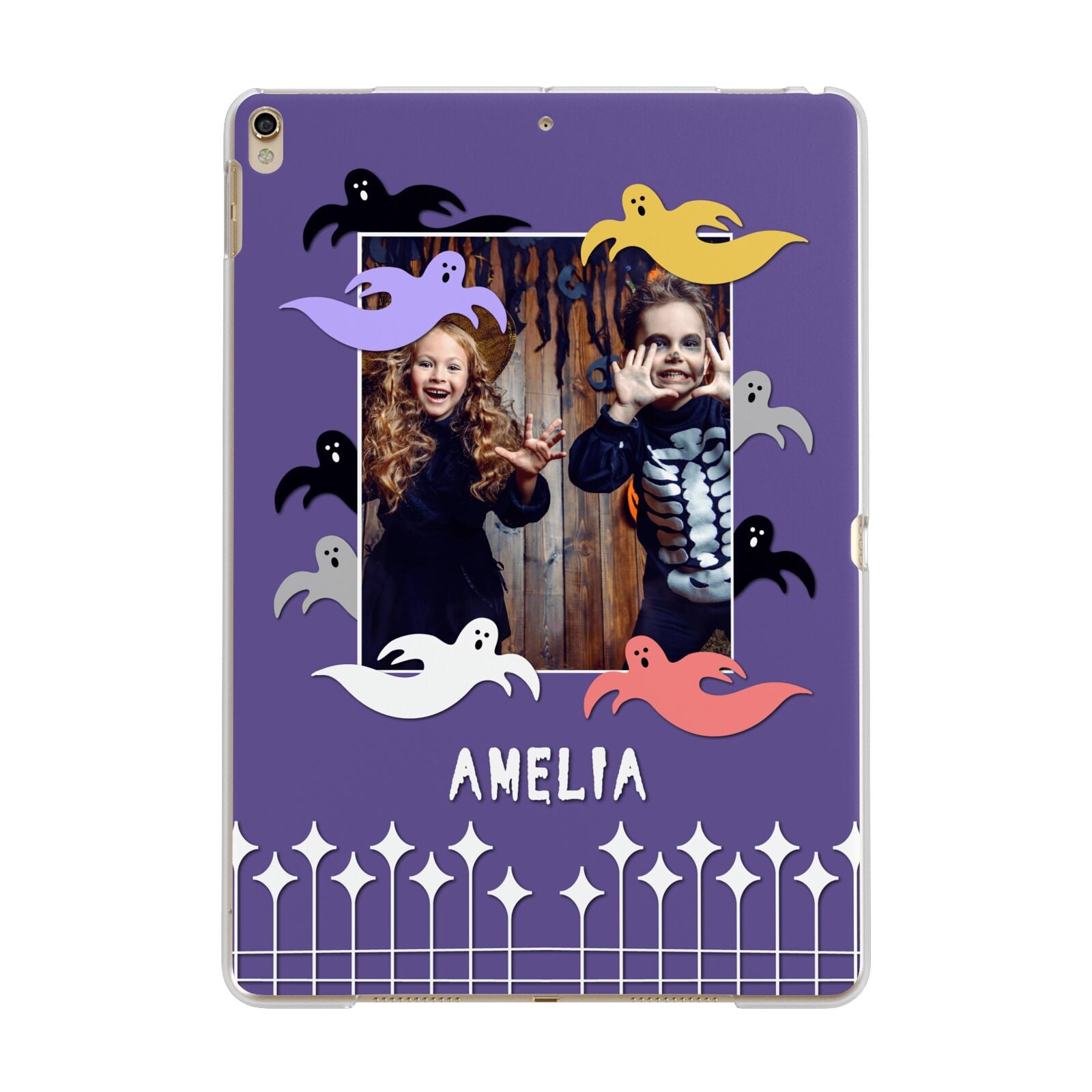 Personalised Halloween Photo Upload Apple iPad Gold Case