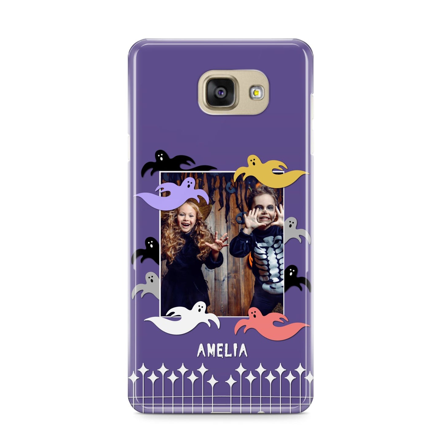 Personalised Halloween Photo Upload Samsung Galaxy A9 2016 Case on gold phone