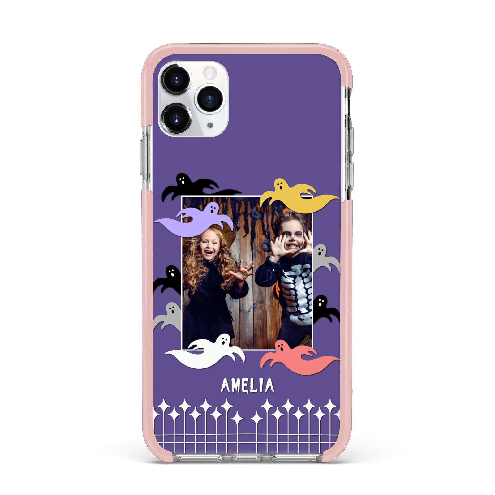 Personalised Halloween Photo Upload iPhone 11 Pro Max Impact Pink Edge Case