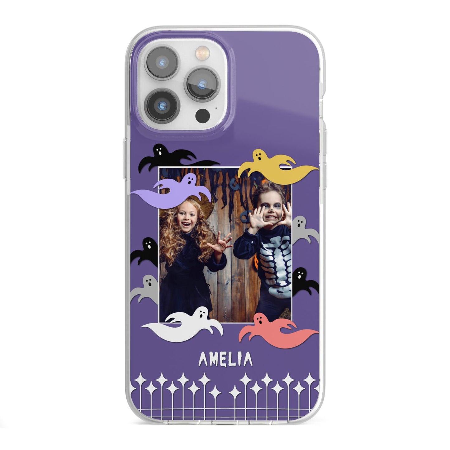 Personalised Halloween Photo Upload iPhone 13 Pro Max TPU Impact Case with White Edges