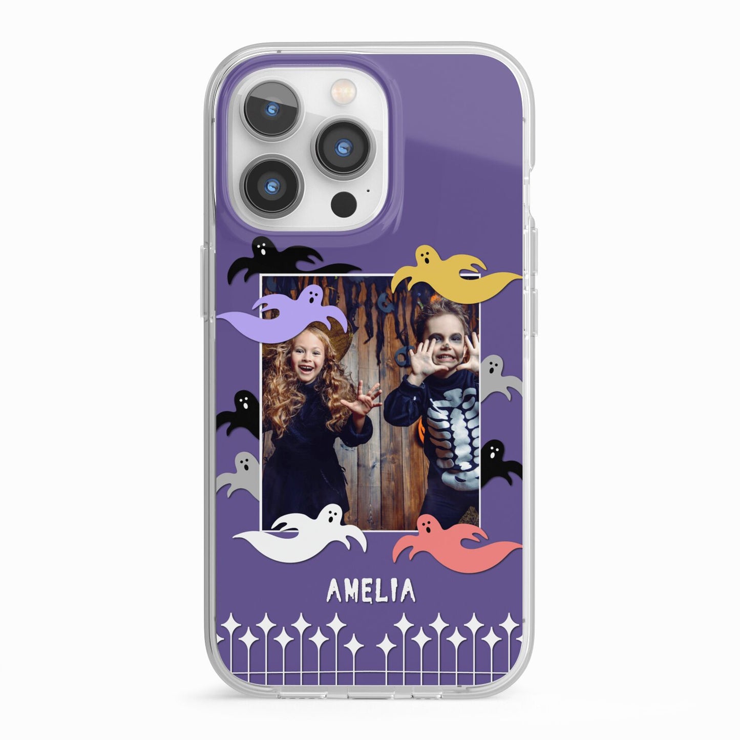 Personalised Halloween Photo Upload iPhone 13 Pro TPU Impact Case with White Edges