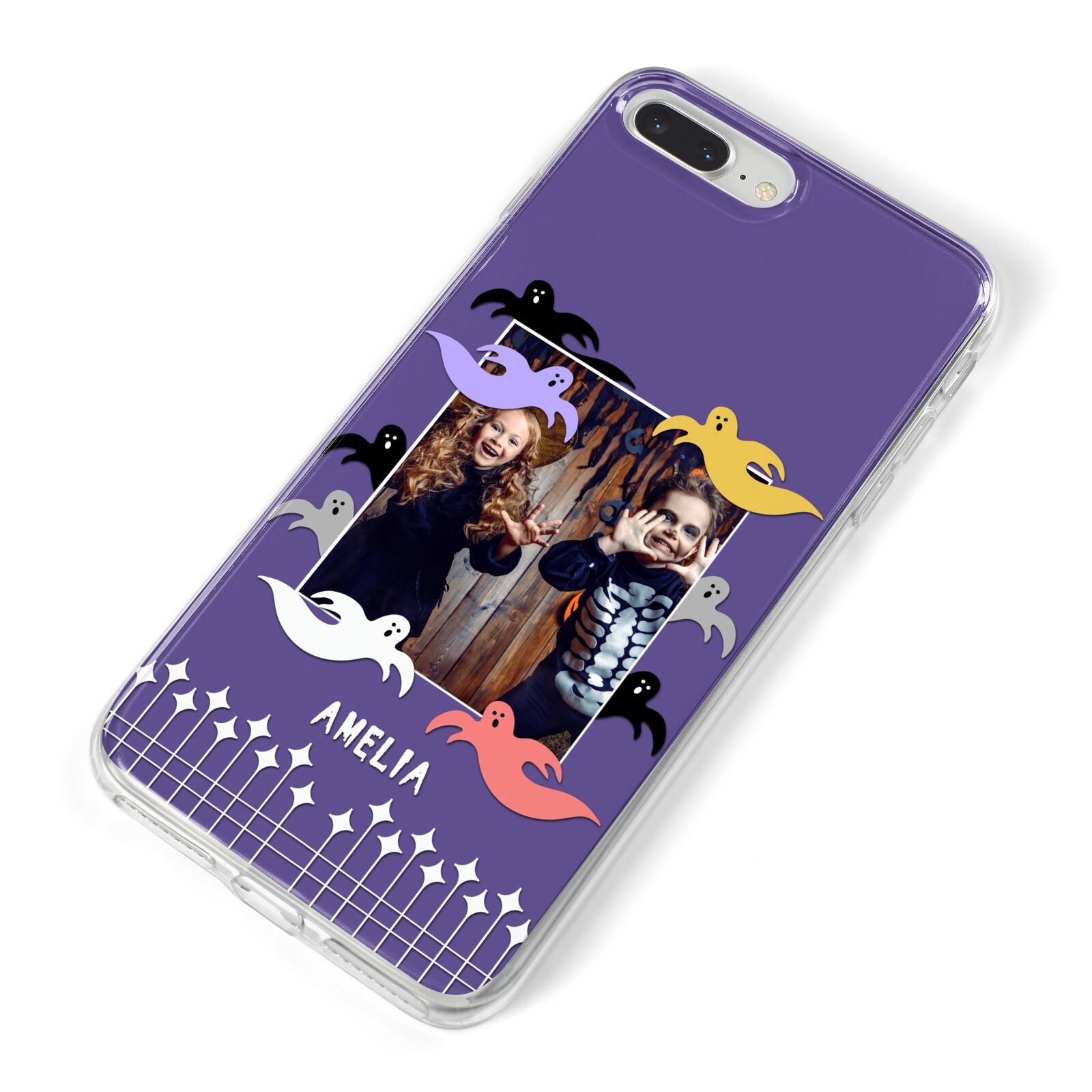 Personalised Halloween Photo Upload iPhone 8 Plus Bumper Case on Silver iPhone Alternative Image