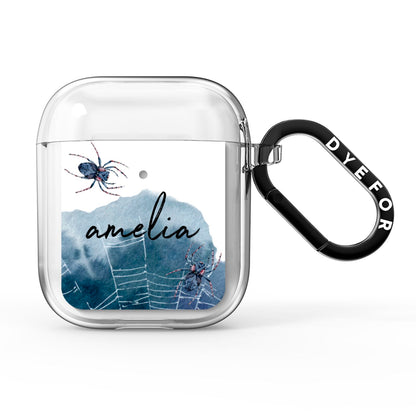 Personalised Halloween Spider Web AirPods Clear Case