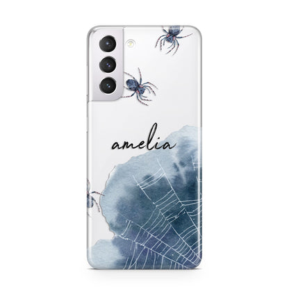 Personalised Halloween Spider Web Samsung S21 Case