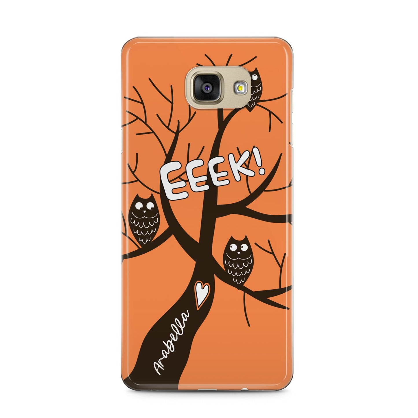 Personalised Halloween Tree Samsung Galaxy A5 2016 Case on gold phone