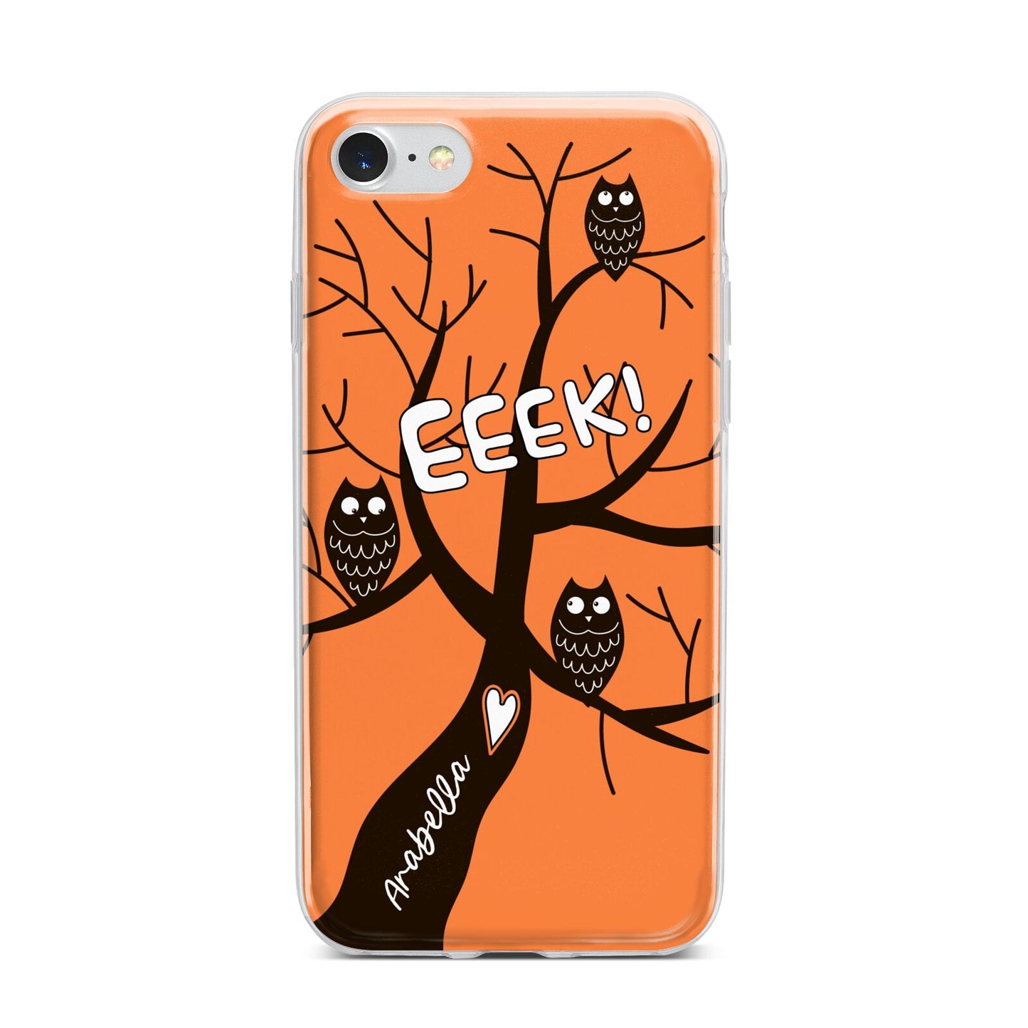 Personalised Halloween Tree iPhone 7 Bumper Case on Silver iPhone