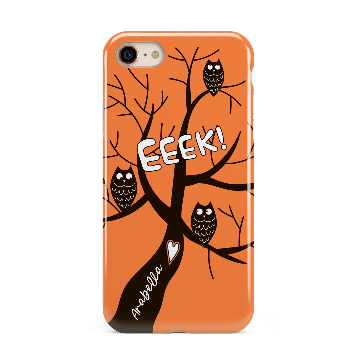 Personalised Halloween Tree iPhone 8 3D Tough Case on Gold Phone