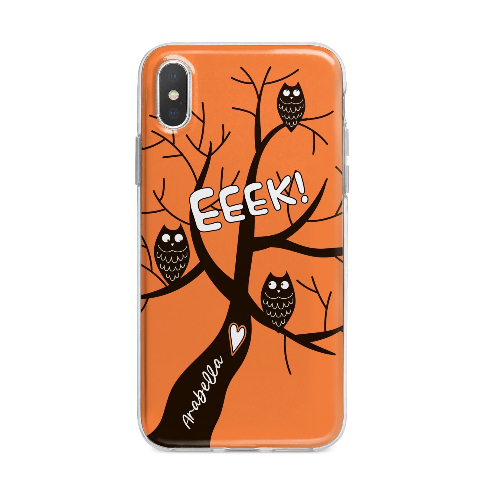 Personalised Halloween Tree iPhone X Bumper Case on Silver iPhone Alternative Image 1