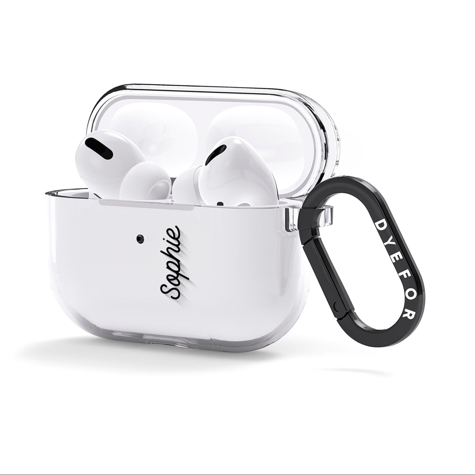 Personalised Handwritten Small Name Custom Clear AirPods Clear Case 3rd Gen Side Image