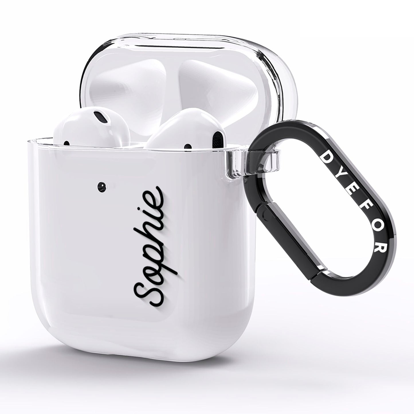 Personalised Handwritten Small Name Custom Clear AirPods Clear Case Side Image